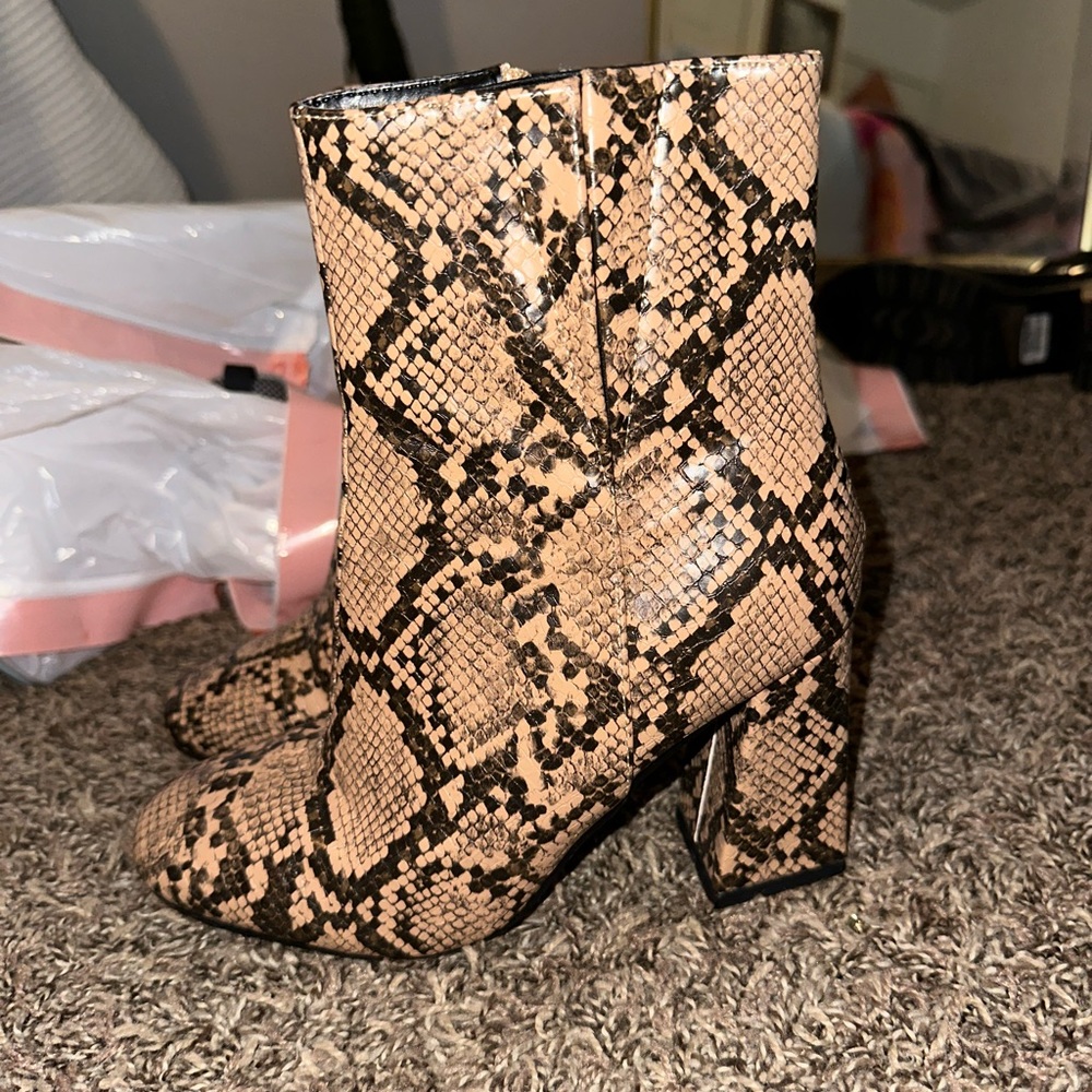 Pretty little thing snakeskin leather heels